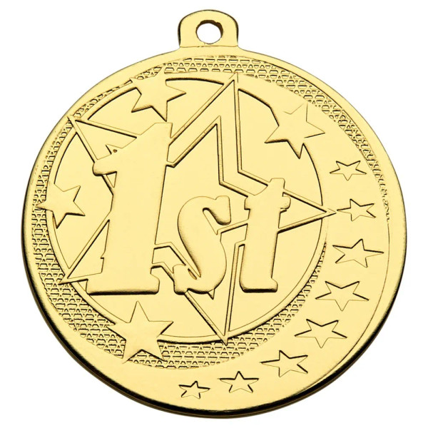1st 2nd or 3rd Place Stars Medal 50mm - personalised award from 1st Place 4 Trophies