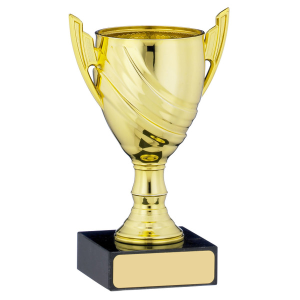Gold finish budget presentation cup for achievement B0881 1st Place 4 Trophies