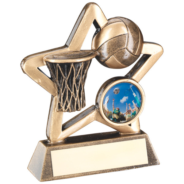 Excellent budget Netball Award with centre insert available with FREE personalised engraving.