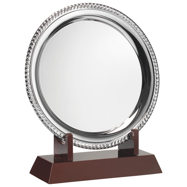 Rope edge salver tray with FREE stand and personalised engraving available on all 6 sizes.