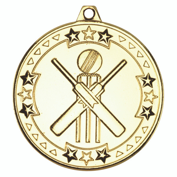 50mm Gold Cricket Medal Awards