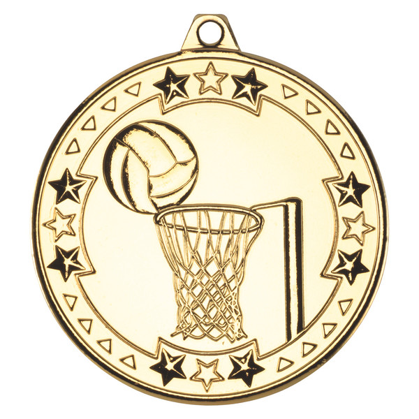 50mm Gold Netball Medal Award