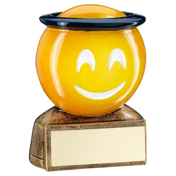 Smiley face Halo Emoji Award Trophy at a budget price from 1st Place 4 Trophies