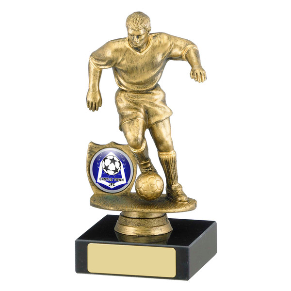 Gold Male Football Trophy in 2 sizes FREE engraving
