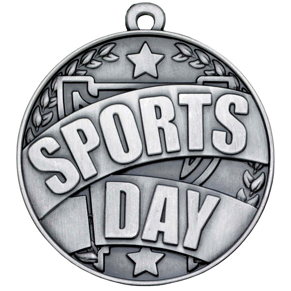 Silver 50mm Sports Day Medal