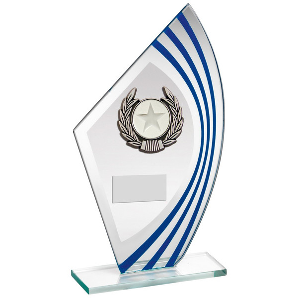 Multi activity glass sail shaped trophy with FREE engraving.
