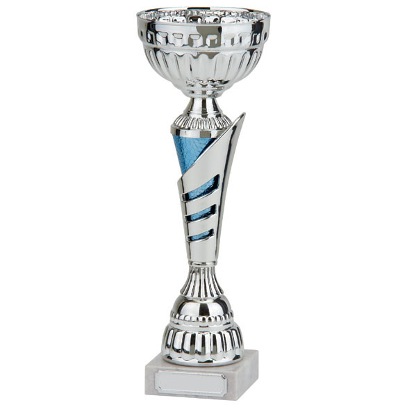 Vanquish Silver & Blue Trophy Cup with FREE engraving