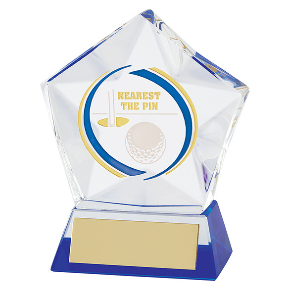 Diamond Star Nearest the Pin Golf Glass Trophy
