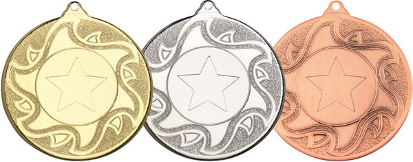 50mm Die-Cast Sunburst Medal Award - personalised award from 1st Place 4 Trophies