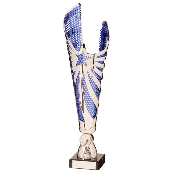 MEGASTAR Silver & Blue laser Cup Trophy Series - personalised award from 1st Place 4 Trophies