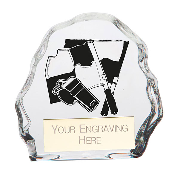 MYSTIQUE Glass Flag And Whistle Referee Award