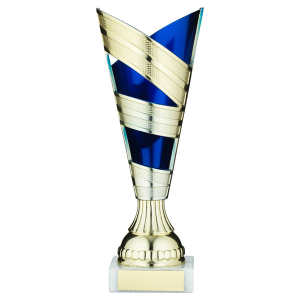 Affordable Blue & Gold Sports Award Plastic V Cup