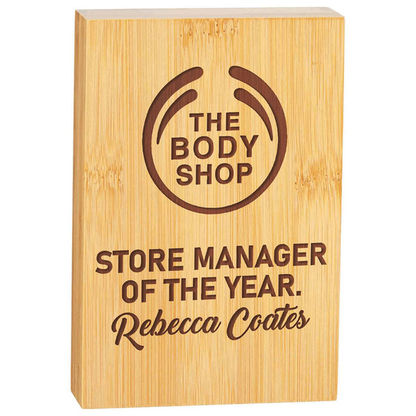 Corporate Award Gaia Bamboo Block Series Laser Engraving