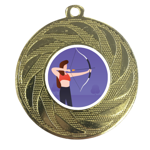 Archery Premium Female Archer Medal 50mm