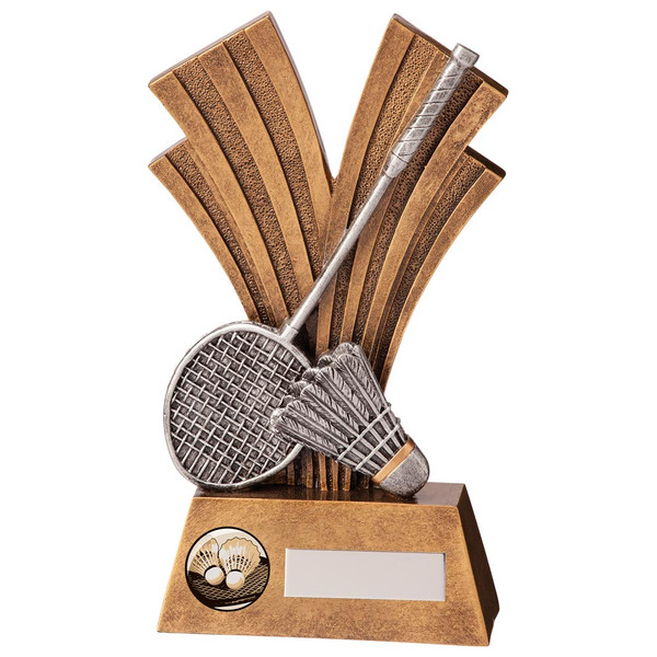 Badminton Trophy Award Prize With Custom Club Logo & Personalised Engraving