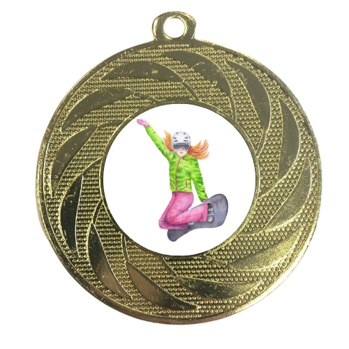 Snowboarding Competition Medal Female Award Snow Bunny Après Ski Slalom Snow Dome 