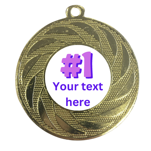 Custom Personalised Gold Medal 50mm Number One Family Members 