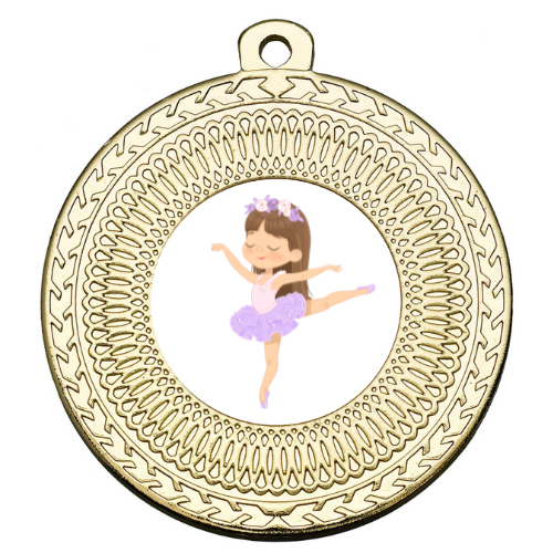 Ballet Dancer Premium Purple Tutu Dance Medal 50mm