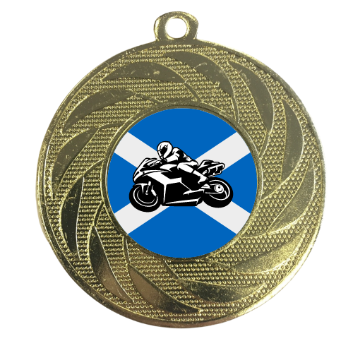 Biker Medal Scottish Flag NC500 Motorcycling Tour Glen Etive Coast to Coast