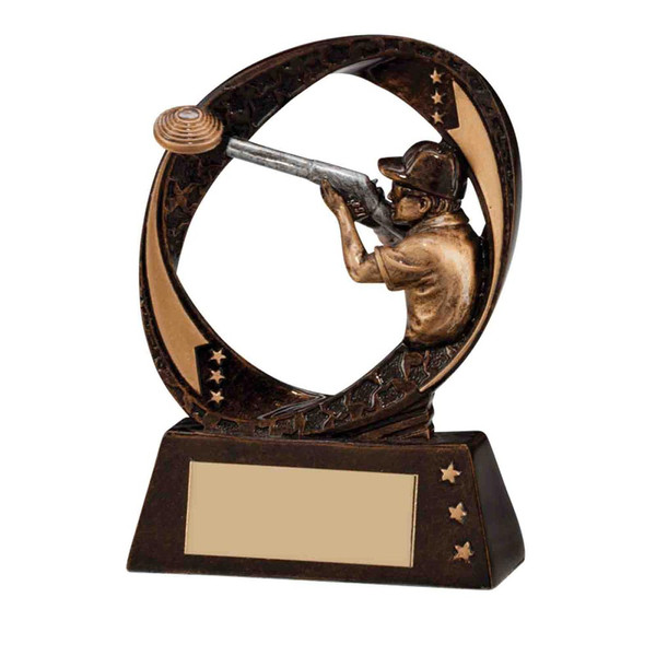 Typhoon Clay Pigeon Shooting Bronze Award Trophy With Engraving