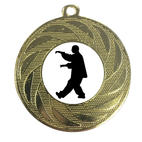 Tai Chi Male Medal Award 50mm Martial Arts Wellness Mental Health Meditation