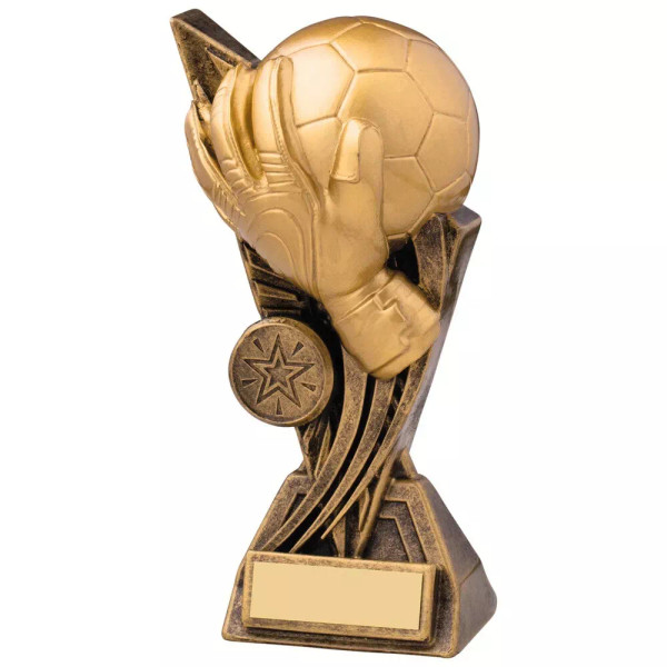 Vortex Goalkeeper Glove & Football Trophy Goalie Award Prize Free Personalised Engraving