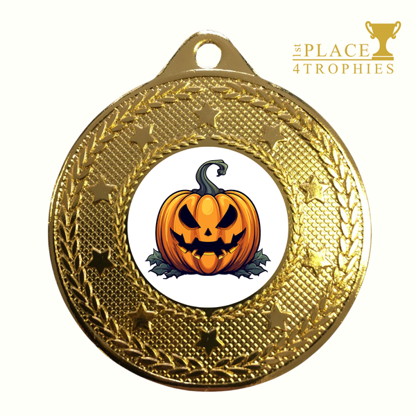 Halloween Pumpkin Medal Award 50mm Fancy Dress Party Trick or Treat Prize Free Engraving