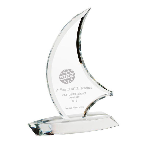 Glass Sailing Trophy The Admiral Optical Crystal Award at 1st Place 4 Trophies