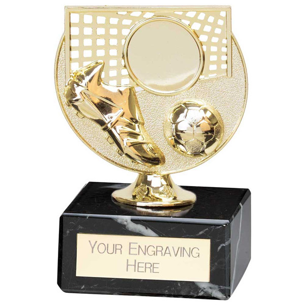 Clash Football Boot and Ball Trophy Custom Club Logo & Free Engraving at 1st Place 4 Trophies