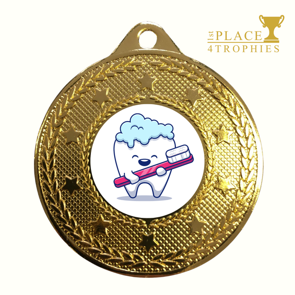 Dentist Tooth Medal Dentistry Conference Reunion Clean Teeth Children's Award