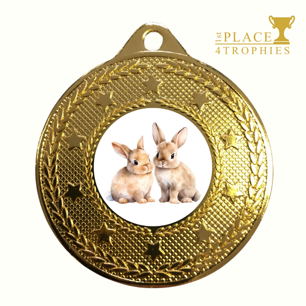 Bunnies Medal Award Pet Show Animal Care Personalised Engraving