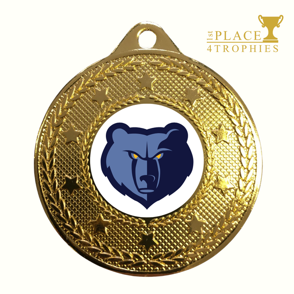 Blue Bear Medal Award Free Personalised Engraving Cubs Sports Prize