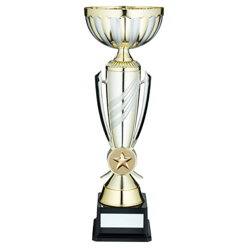 Gold & Silver 3 Stripe Trophy Cup With Personalised Engraving Competition Award