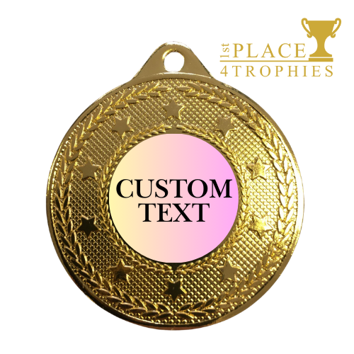 Custom Text Medal With Personalised Engraving