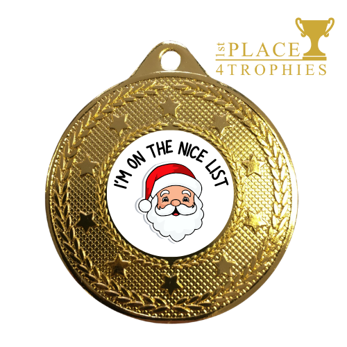 Santa's Nice List Personalised Medal Award Children's Stocking Filler Christmas Eve Box