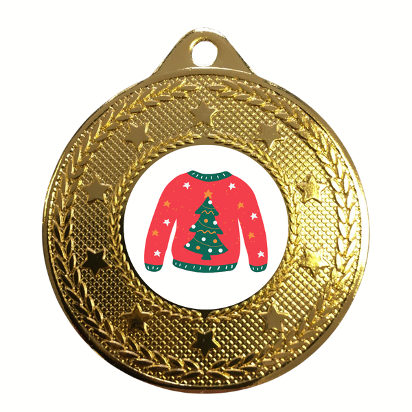 Xmas Sweater Medal Award Novelty Prize Charity Fundraiser Ugly Christmas Jumper Day