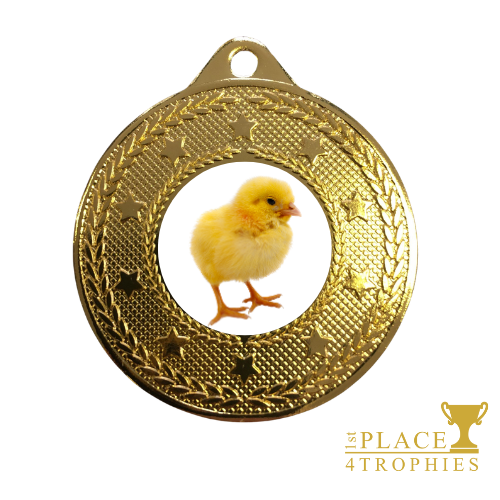 Chick Medal Award With Personalised Engraving Birds Baby Farm Animals Nursery School Prize