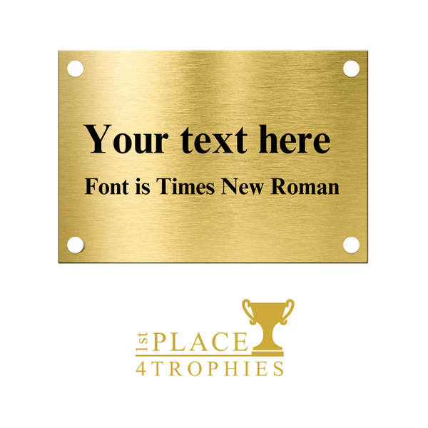 Gold Brass Plaque With Personalised Message