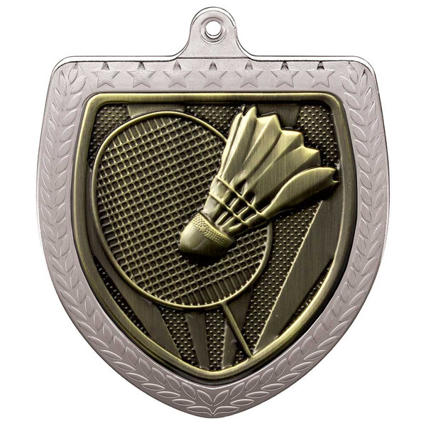  Large Badminton Medal Silver Cobra 75mm