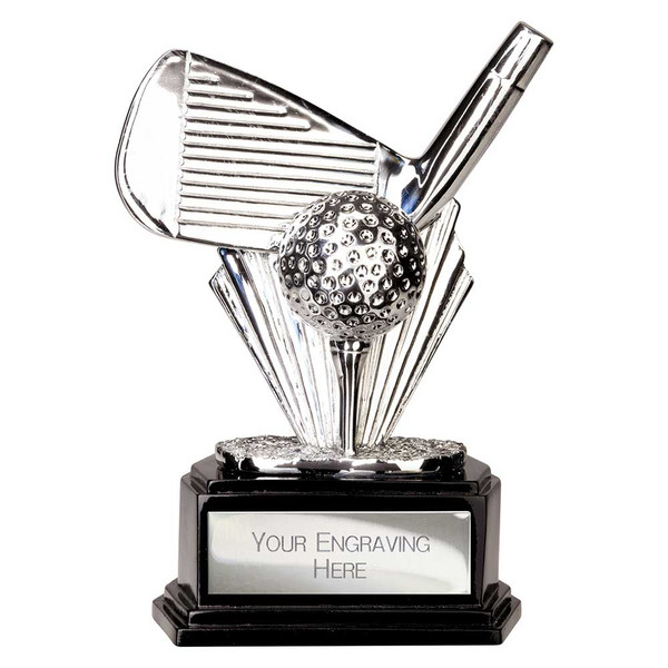 Silver Plated Belfry Golf Iron Resin Award With Personalised Engraving