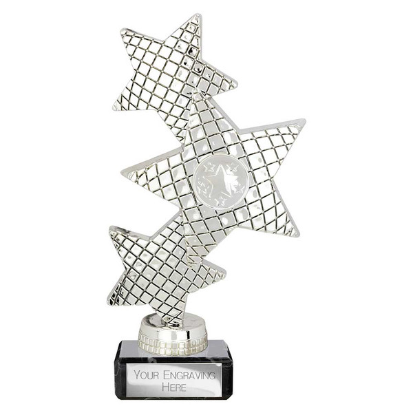 Silver Trinity Star Multisport Plastic Trophy 7.25"