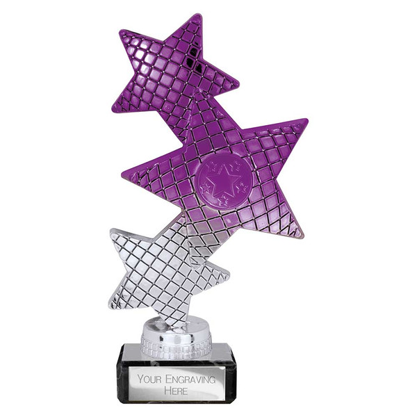 Purple Trinity Star Multisport Plastic Trophy 7.25"