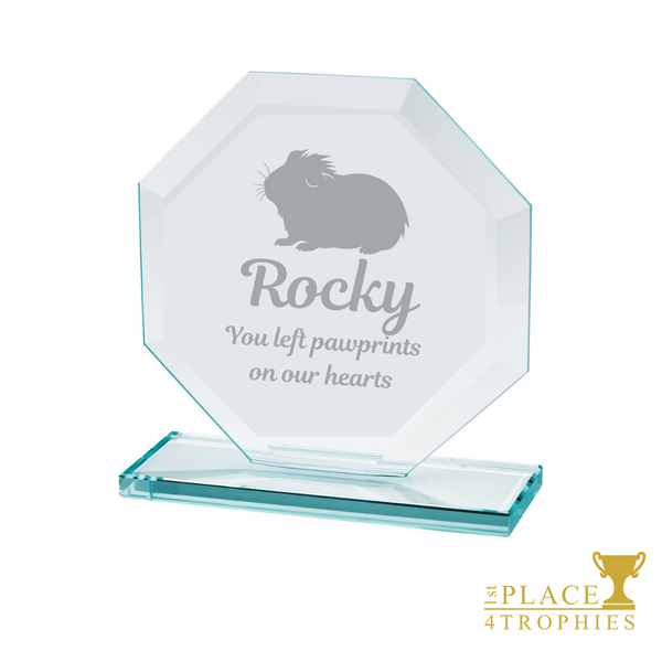  Pet Memorial Guinea Pig Pet Loss Glass Gift Personalised Laser Engraving