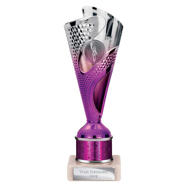 Purple Rodeo Multisport Tube Trophy 215 mm With Personalised Engraving