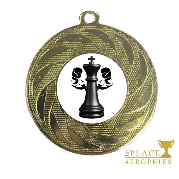 Chess Boxing King Medal Award Free Personalised Engraving