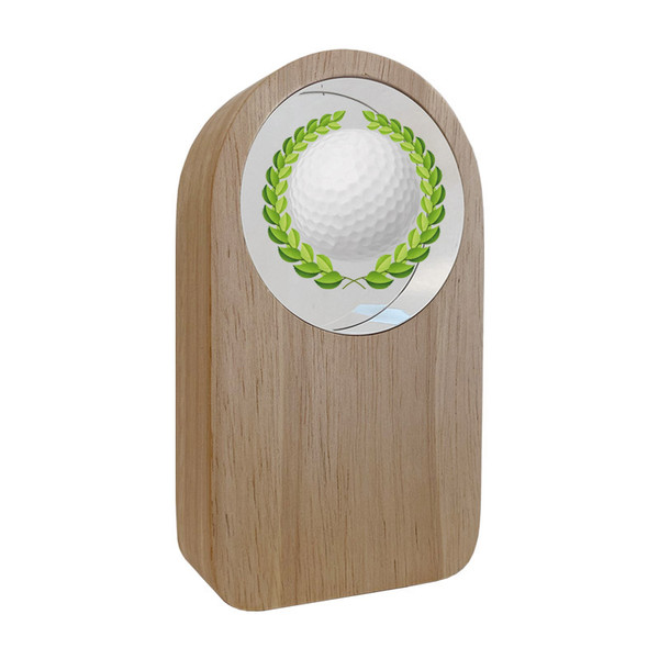 Golf Award Wood & Glass 13cm Free personalised engraving at 1st Place 4 Trophies