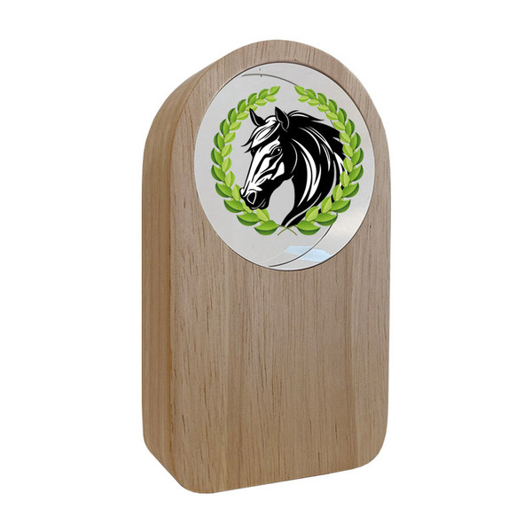 Equestrian Wood & Glass 13cm Free personalised engraving at 1st Place 4 Trophies