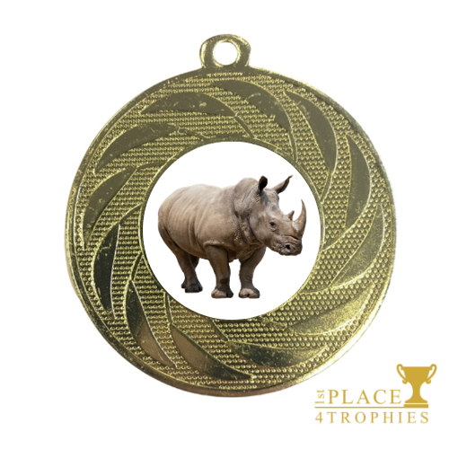 Rhino Medal Award World Rhino Day Zoo Party Prize Personalised Gift