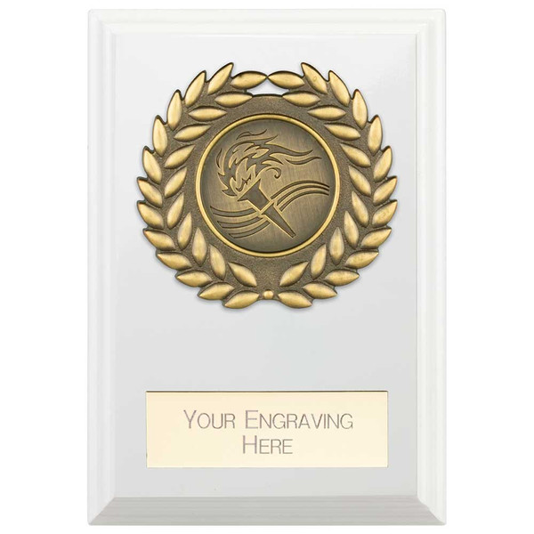 Reward Wreath Plaque Arctic White Custom Logo & Personalised Engraving