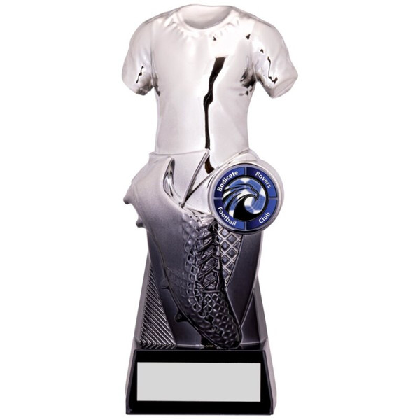 Tempo Metallic Silver & Black Football Award 